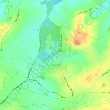 Moulbaix topographic map, elevation, terrain