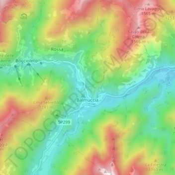 Balmuccia topographic map, elevation, terrain
