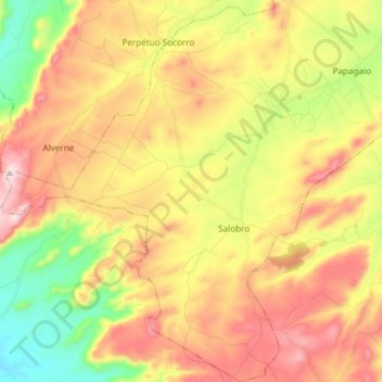 Salobro topographic map, elevation, terrain