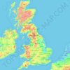 Gran Bretaña topographic map, elevation, terrain