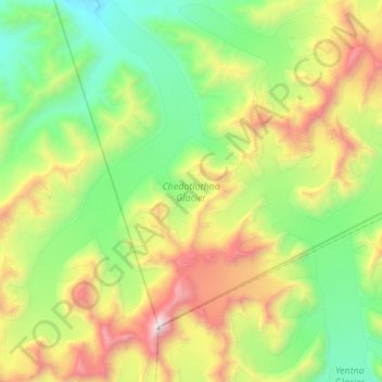 Chedotlothna Glacier topographic map, elevation, terrain