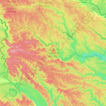 Reserva Comunal Airo Pai topographic map, elevation, terrain