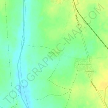 Bopparam topographic map, elevation, terrain