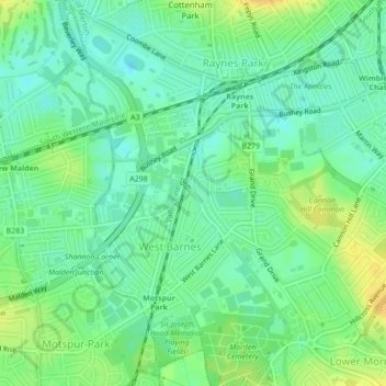 Pyl Brook topographic map, elevation, terrain