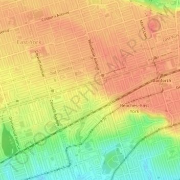 East Lynn Park topographic map, elevation, terrain