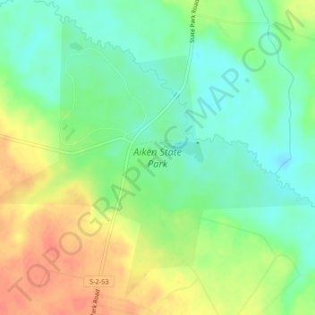 Aiken State Park topographic map, elevation, terrain