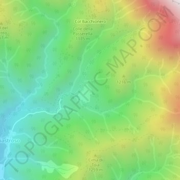 Piazzana topographic map, elevation, terrain