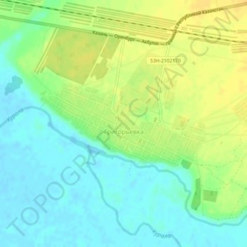 Григорьевка topographic map, elevation, terrain