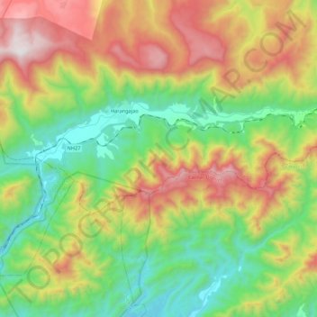 Jatinga topographic map, elevation, terrain
