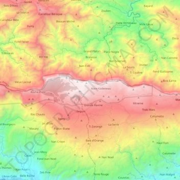 Parc La Visite topographic map, elevation, terrain