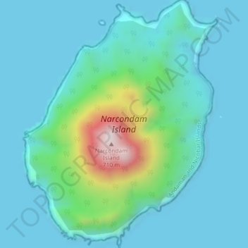 Narcondam Island topographic map, elevation, terrain