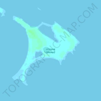 Isla de Oleny topographic map, elevation, terrain