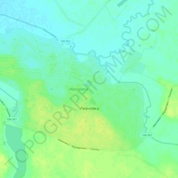 Ивановка topographic map, elevation, terrain