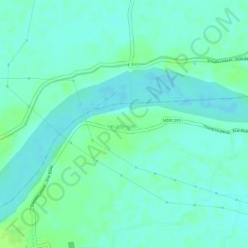 Kurangani topographic map, elevation, terrain