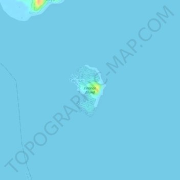 Tintinan Island topographic map, elevation, terrain