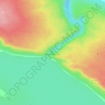 Renuka Sagara Dam topographic map, elevation, terrain