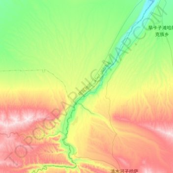 Manasi River topographic map, elevation, terrain