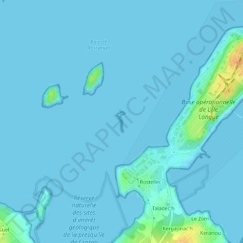 Île Perdue topographic map, elevation, terrain