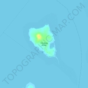 Tres Reyes Island topographic map, elevation, terrain