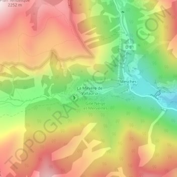 Gite Neige et Merveilles topographic map, elevation, terrain