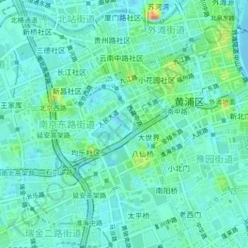 People's Square topographic map, elevation, terrain