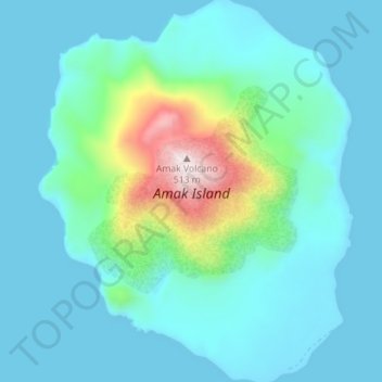 Amak Island topographic map, elevation, terrain