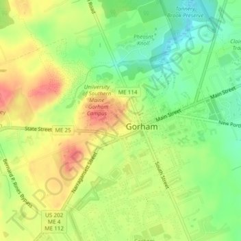 USM Hedges topographic map, elevation, terrain