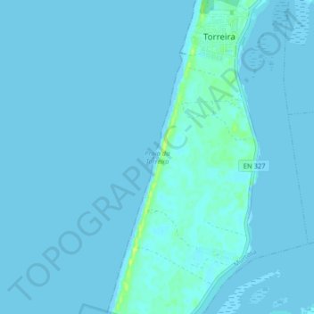Praia da Torreira topographic map, elevation, terrain