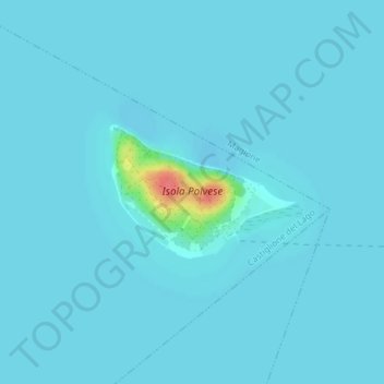 Isola Polvese topographic map, elevation, terrain