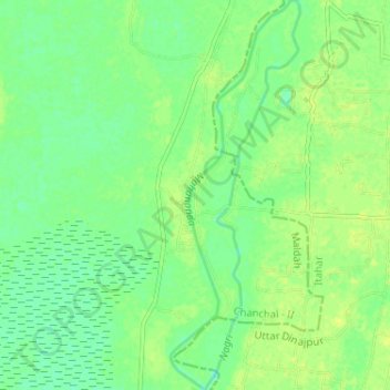 Mahananda topographic map, elevation, terrain