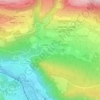 Lago d'Issengo topographic map, elevation, terrain