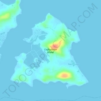 Cagbulauan Island topographic map, elevation, terrain