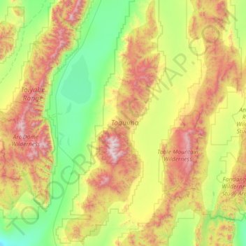 Toquima topographic map, elevation, terrain