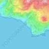 Praia Formosa topographic map, elevation, terrain