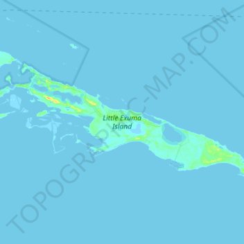 Little Exuma Island topographic map, elevation, terrain