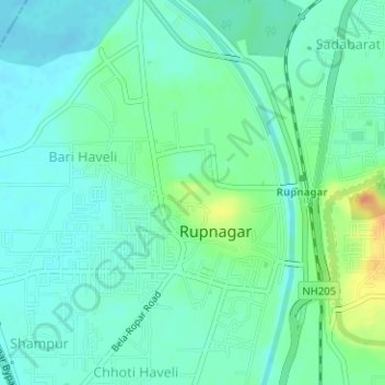 Ropar Harappan Site Topographic Map Elevation Terrain