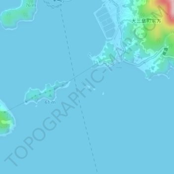 三ツ子島 topographic map, elevation, terrain