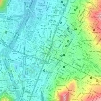 Parque Berrío topographic map, elevation, terrain