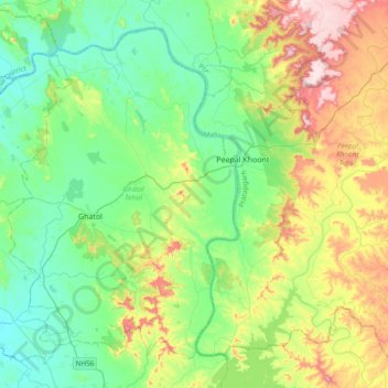 Mahi topographic map, elevation, terrain