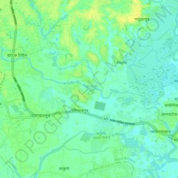 Karnatali River topographic map, elevation, terrain