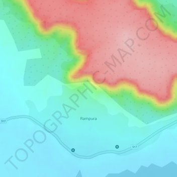 Rampura topographic map, elevation, terrain