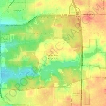 Rock Cut State Park topographic - Thumbnail