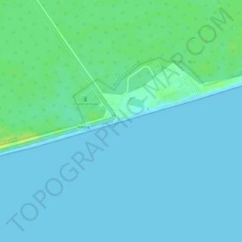 Chandrabhaga Beach topographic map, elevation, terrain