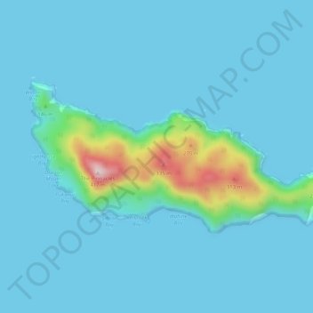 Taranga / Hen Island topographic map, elevation, terrain