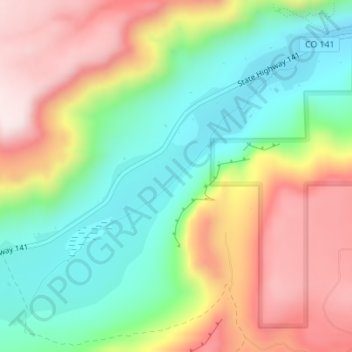 East Creek - Unaweep Canyon topographic map, elevation, terrain