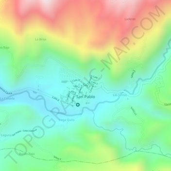 San Pablo topographic map, elevation, terrain