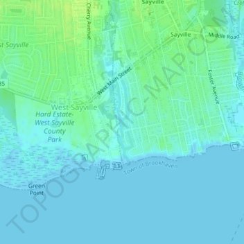 Green's Creek topographic map, elevation, terrain