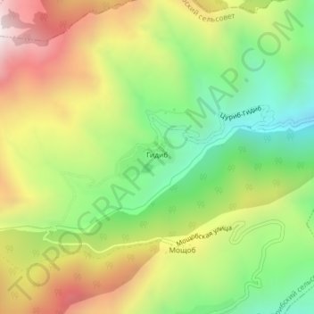 Гидиб topographic map, elevation, terrain
