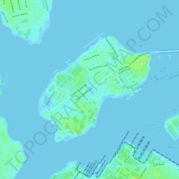 Ford Island topographic map, elevation, terrain