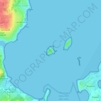 Île des Morts topographic map, elevation, terrain
